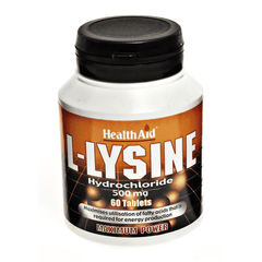 Health Aid L-Lysine Hydrochloride 500mg 60s