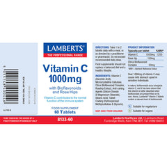 Lamberts Vitamin C 1000mg (with Bioflavonoids and Rose Hips) 60's