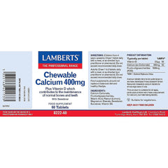 Lamberts Chewable Calcium 400mg 60's