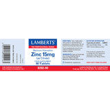 Lamberts Zinc 15mg (as Citrate) 90's