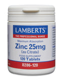 Lamberts Zinc 25mg (as Citrate) 120's