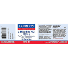 Lamberts L-Histidine HCL 500mg 30's