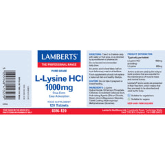 Lamberts L-Lysine HCI 1000mg 120's