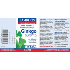 Lamberts Ginkgo 6000mg 180's