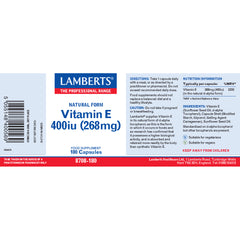 Lamberts Vitamin E 400iu (268mg) 180's