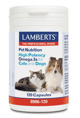 Lamberts Pet Nutrition High Potency Omega 3s for Cats & Dogs 120s