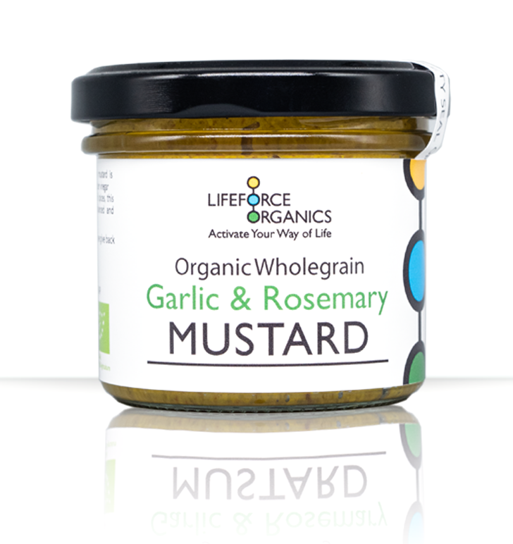 Lifeforce Organics Organic Wholegrain Garlic & Rosemary Mustard 125g