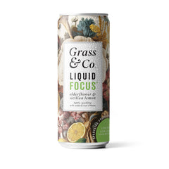 Grass & Co Liquid FOCUS Elderflower & Sicilian Lemon with Lion's Mane Nootropic Drink 250ml