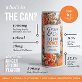 Grass & Co Liquid POWER Ginger & Lime with Shiitake Nootropic Drink 250ml