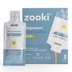 Zooki Magnesium Bisglycinate 2000mg Liquid Sachets Pineapple Flavour 30x17ml CASE