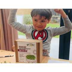 Teeny Greeny Microfarm Organic Microgreen Grow Kit 'Super Powers' (Broccoli, Red Cabbage, Kale)