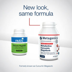 Metagenics MetaActive Curcumin Megasorb 60s (Formerly Cucumin Megasorb NUT-1502)