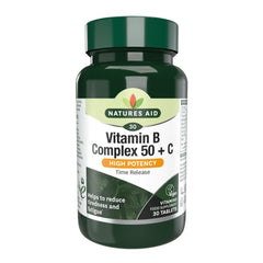 Natures Aid Vitamin B Complex 50 + C (High Potency) Time Release 30's