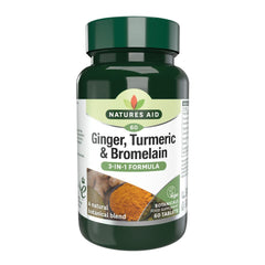 Natures Aid Ginger, Turmeric & Bromelain 60's