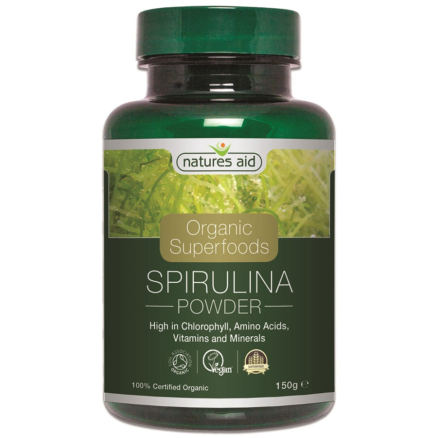 Natures Aid Organic Superfoods Spirulina Powder 150g
