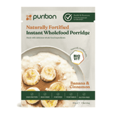 Purition Naturally Fortified Instant Wholefood Porridge Banana & Cinnamon 4 x 60g CASE