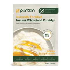 Purition Naturally Fortified Instant Wholefood Porridge Golden Syrup Flavour 4 x 60g CASE