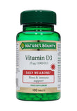 Nature's Bounty Vitamin D3 25ug 1000iu 100's