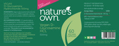 Nature's Own Vegan D Glucosamine HCL 500mg 60's