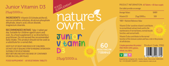 Nature's Own Junior Vitamin D3 25ug 60's