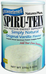 Nature's Plus SPIRU-TEIN Unsweetened Simply Natural Vanilla 370g