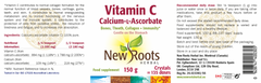 New Roots Herbal Vitamin C Calcium-L-Ascorbate Crystals 150g