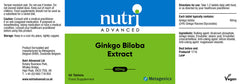 Nutri Advanced Ginkgo Biloba Extract 60's