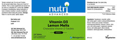 Nutri Advanced Vitamin D3 Lemon Melts 2000 120's