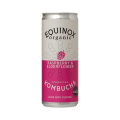 Equinox Kombucha Organic Raspberry & Elderflower Sparkling Kombucha 12x250ml CASE