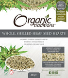 Organic Traditions Whole Shelled Hemp Seed Hearts 200g