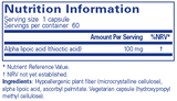 Pure Encapsulations Alpha Lipoic Acid 100mg 60's