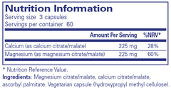 Pure Encapsulations Calcium Magnesium (Citrate/Malate) 180's