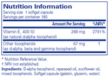 Pure Encapsulations Vitamin E (mixed tocopherols) 180's