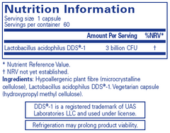 Pure Encapsulations Lactobacillus Acidophilus (ProFlora Daily Acidophilus) 60's
