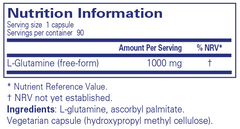 Pure Encapsulations L-Glutamine 1,000mg 90's