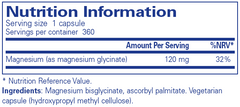 Pure Encapsulations Magnesium (glycinate) 360's