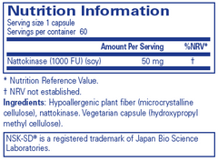 Pure Encapsulations NSK-SD Nattokinase 60's