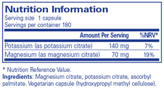 Pure Encapsulations Potassium Magnesium (Citrate) 180's