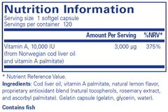 Pure Encapsulations Vitamin A 10,000 IU 120's