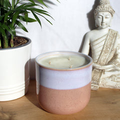 Hayes & White Morning Light Essential Oil Candle | Luxury Ceramic Pot – Pink | 500g | Bergamot & Cedarwood | Soy Wax