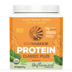 Sunwarrior Protein Classic Plus Unflavoured 375g (Orange Tub)
