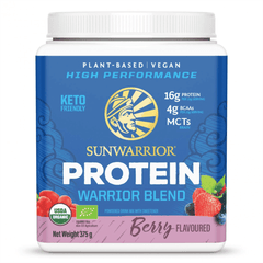 Sunwarrior Protein Warrior Blend Berry 375g (Blue Tub)