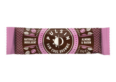 Pulsin Raw Choc Brownie Almond & Raisin Bar 18 x 35g CASE