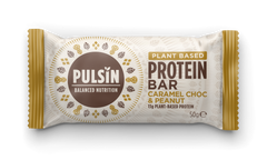 Pulsin Plant Based Protein Bar Caramel Choc & Peanut 50g x 18 CASE