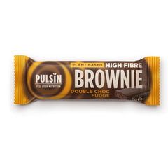 Pulsin Plant Based High Fibre Brownie Double Choc Fudge 18 x 35g CASE