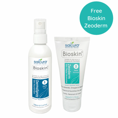 Salcura Bioskin Dry Skin Therapy Pack - DermaSpray Skin Nourishment 100ml + FREE Zeoderm Skin Repair Moisturiser 50ml