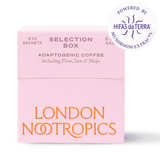 London Nootropics Selection Box Adaptogenic Coffee Flow, Zen & Mojo 12 Sachets (PINK)