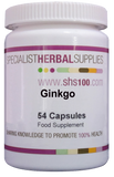 Specialist Herbal Supplies (SHS) Ginkgo Capsules 54's