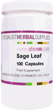 Specialist Herbal Supplies (SHS) Sage Leaf Capsules 100's (Formerly Red Sage)