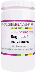 Specialist Herbal Supplies (SHS) Sage Leaf Capsules 100's (Formerly Red Sage)